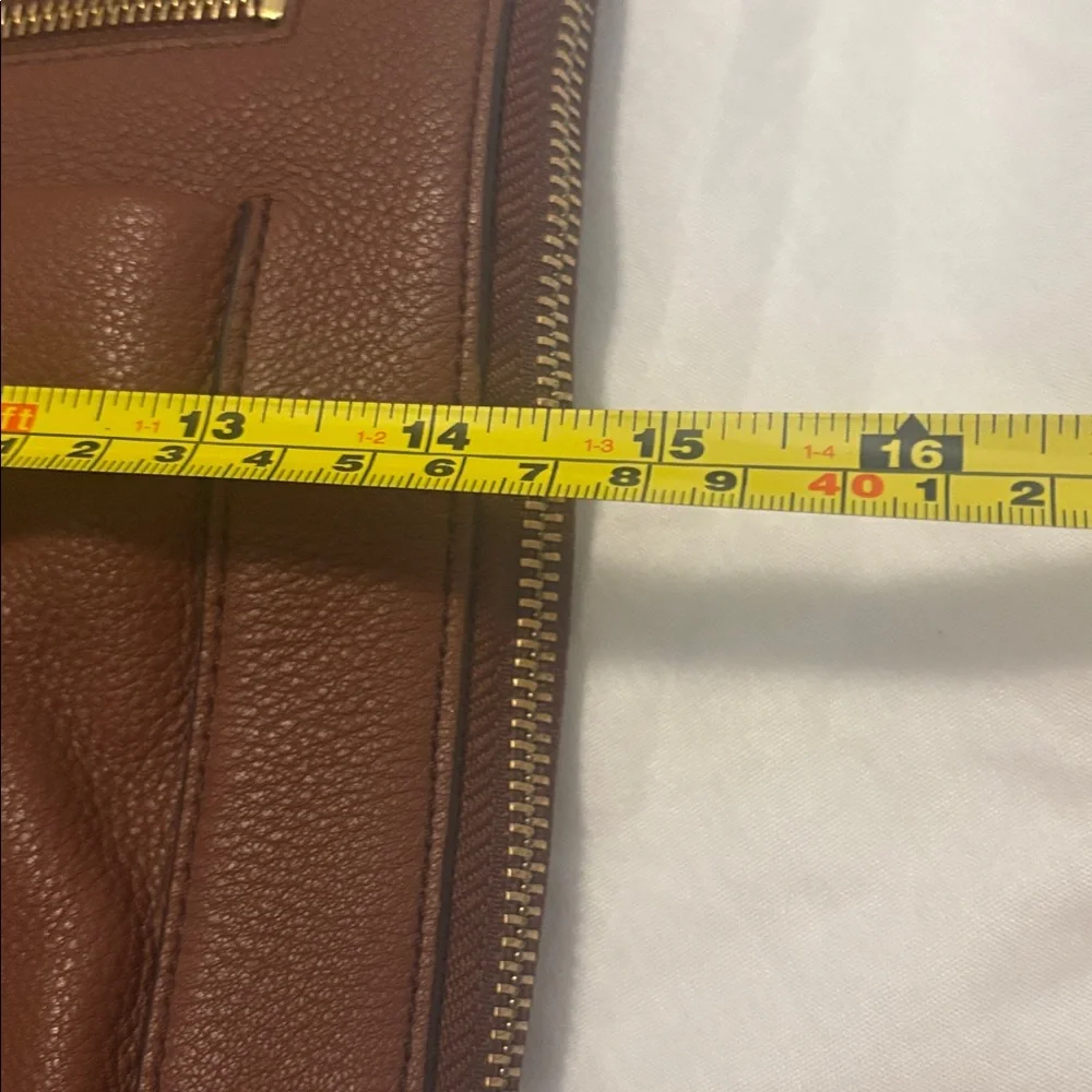 VTG Fossil Piper brown large crossbody shoulder bag pebbled leather zip bottom - Picture 6 of 16